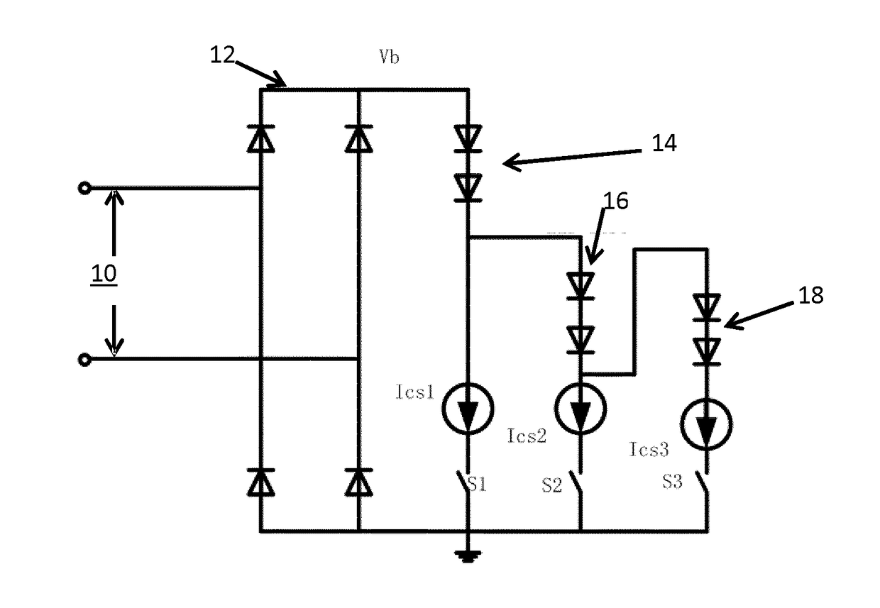 LED arrangement and LED driving method