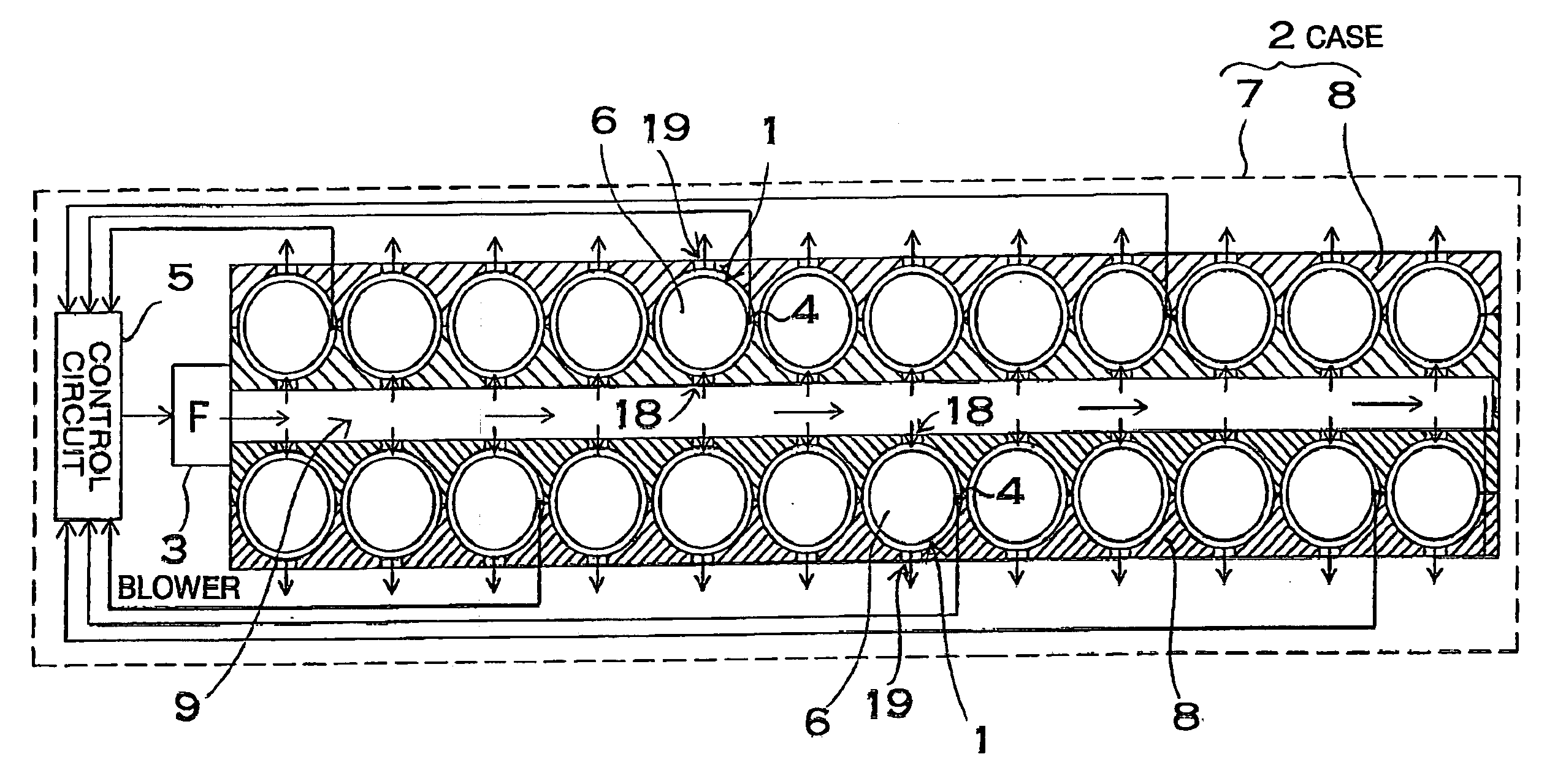 Battery device of vehicle power supply