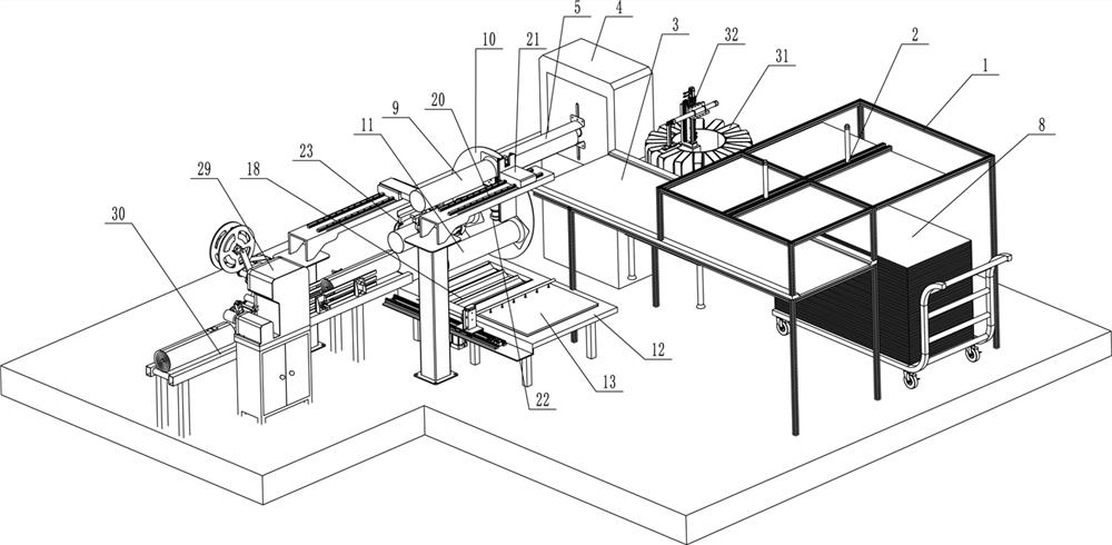 A yoga mat rolling film packaging equipment