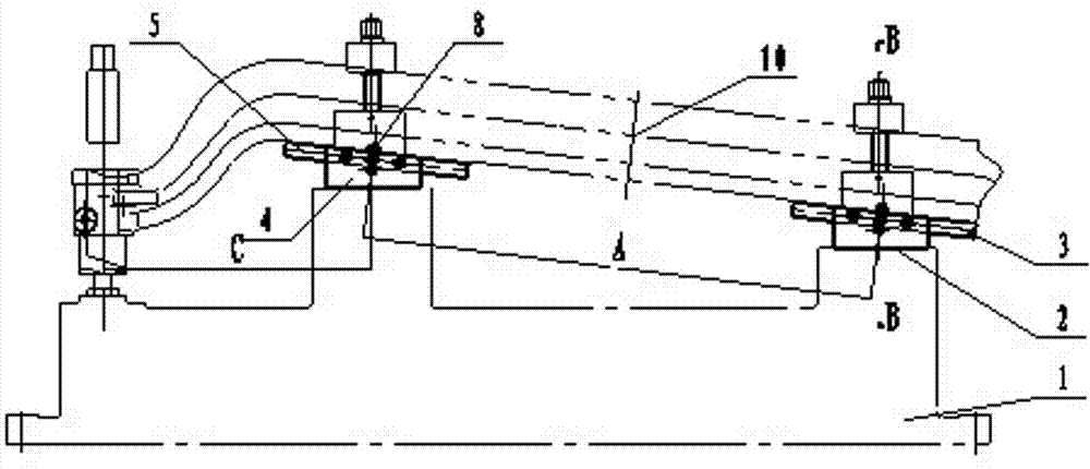 Device of drill front shaft master pin hole