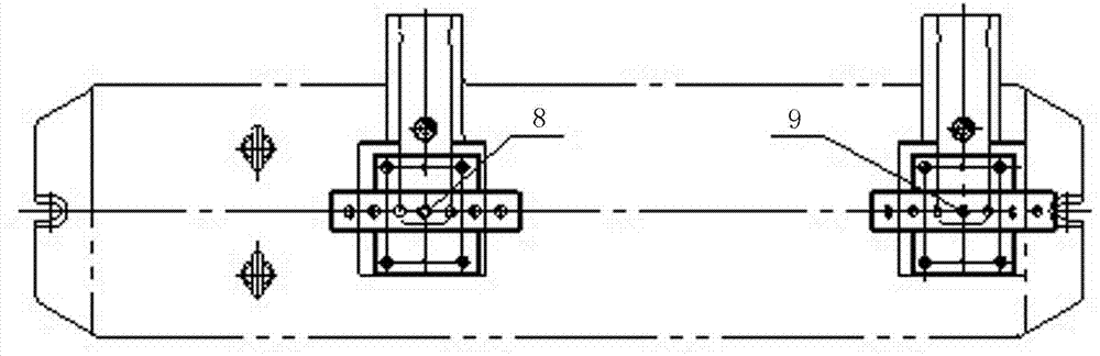 Device of drill front shaft master pin hole