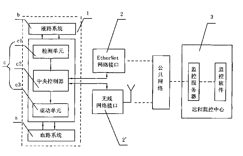 Blood purification system capable of being remotely monitored