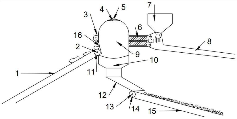 Dust removal device for stone crushing and sand making discharging