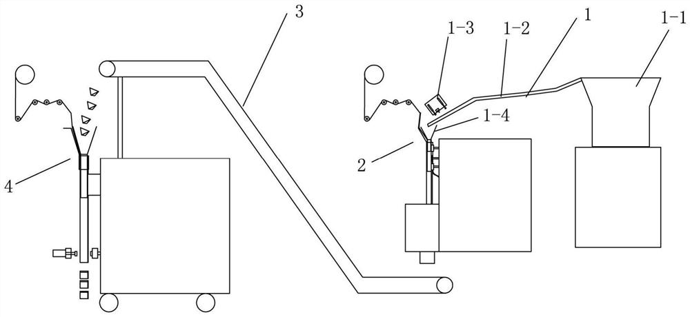 A round cake brick tea integrated packaging device and packaging method