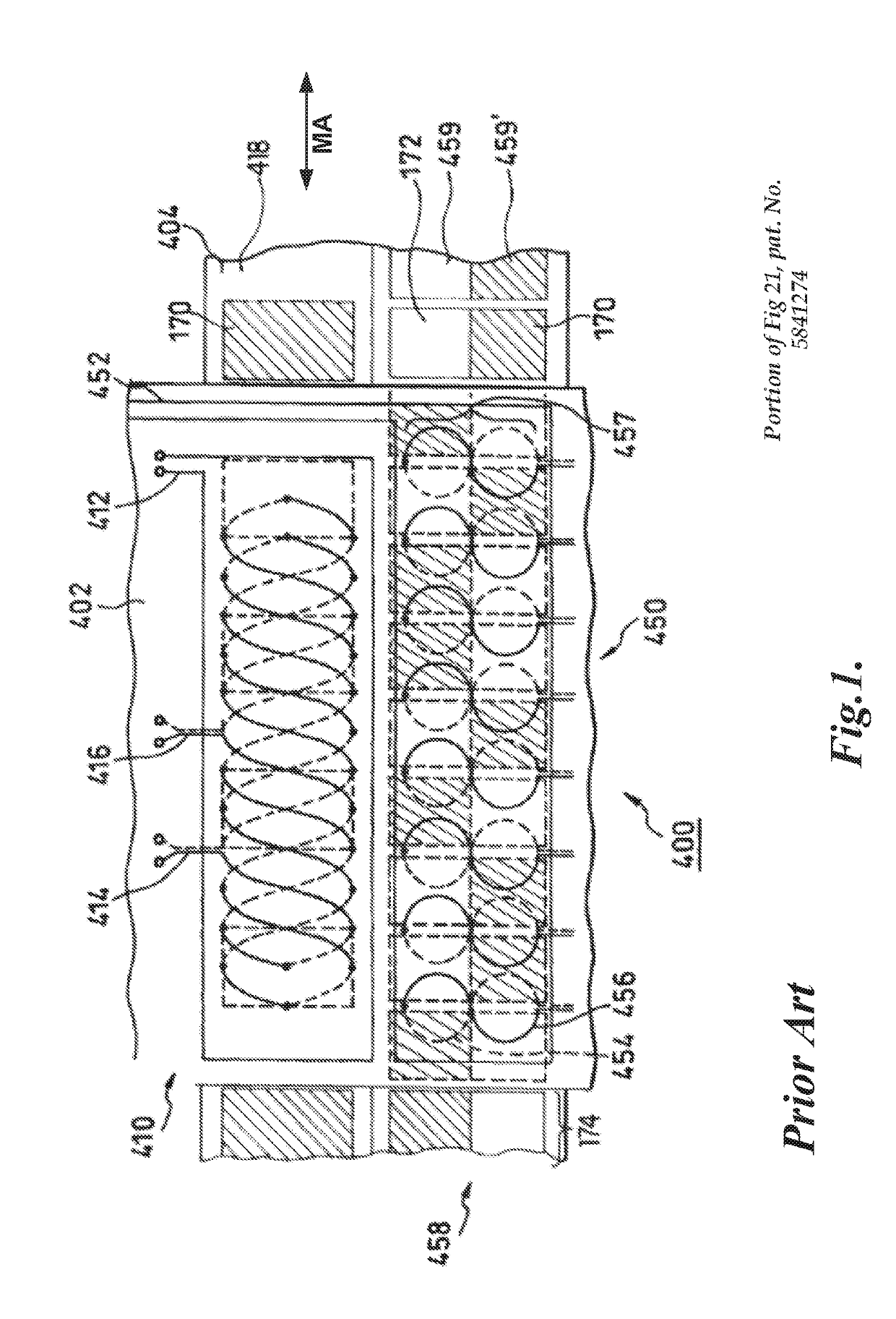 Compact pseudorandom scale and read head for an inductive type absolute position encoder