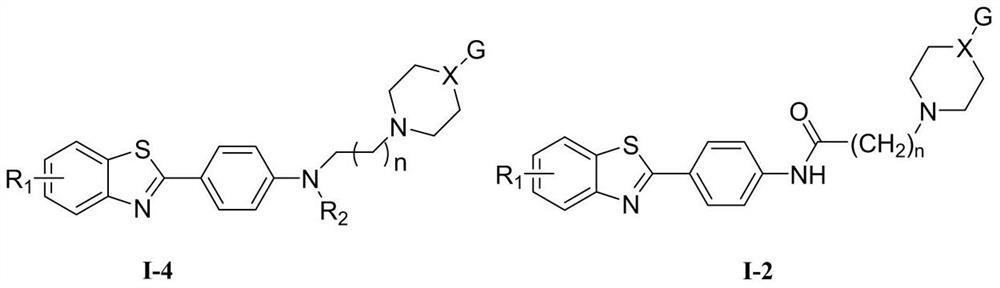 4-(benzothiazole-2-yl)-N-substituted aniline compound and preparation method and application thereof