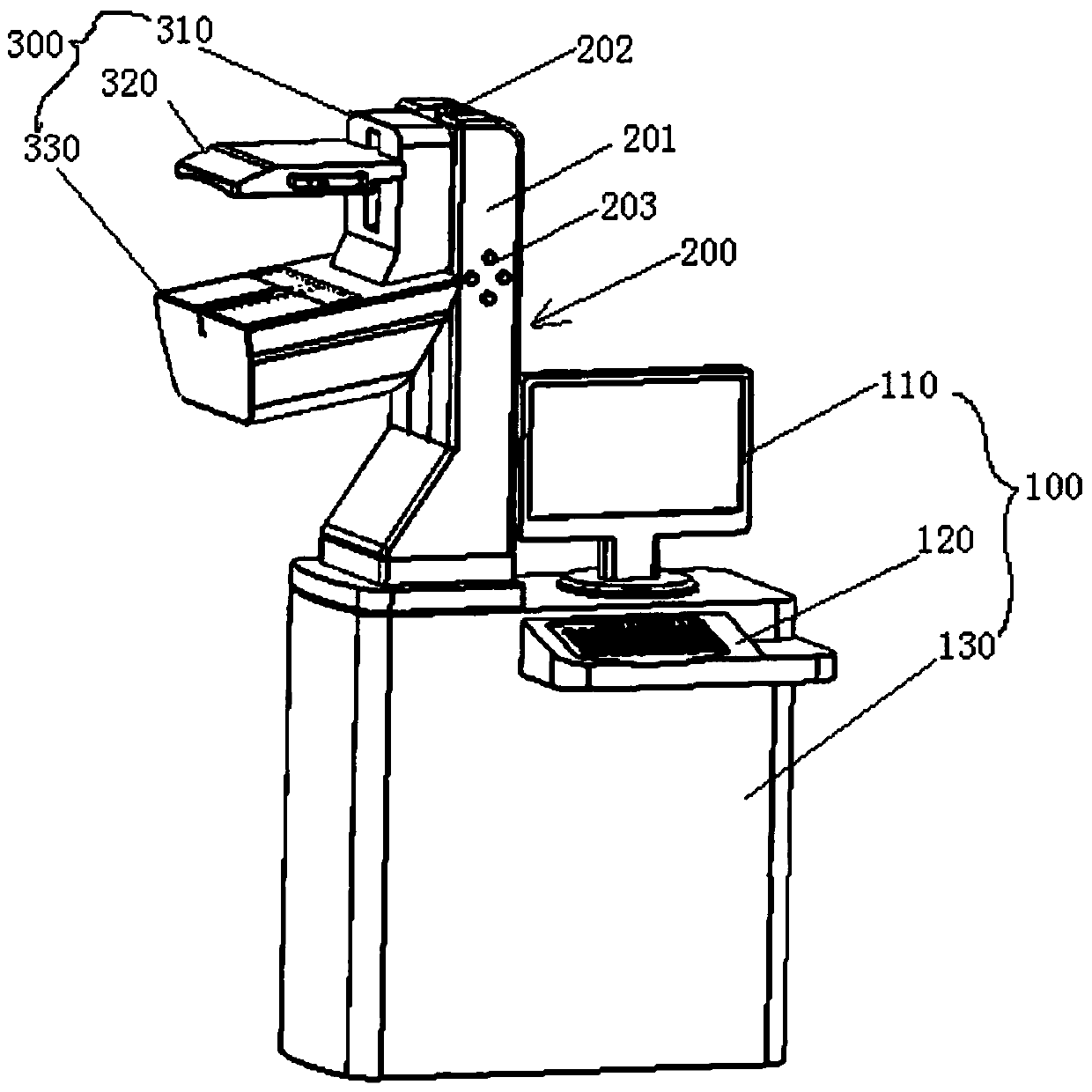 Breast volume ultrasound imaging device and method