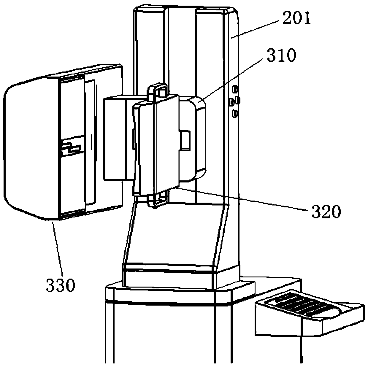 Breast volume ultrasound imaging device and method