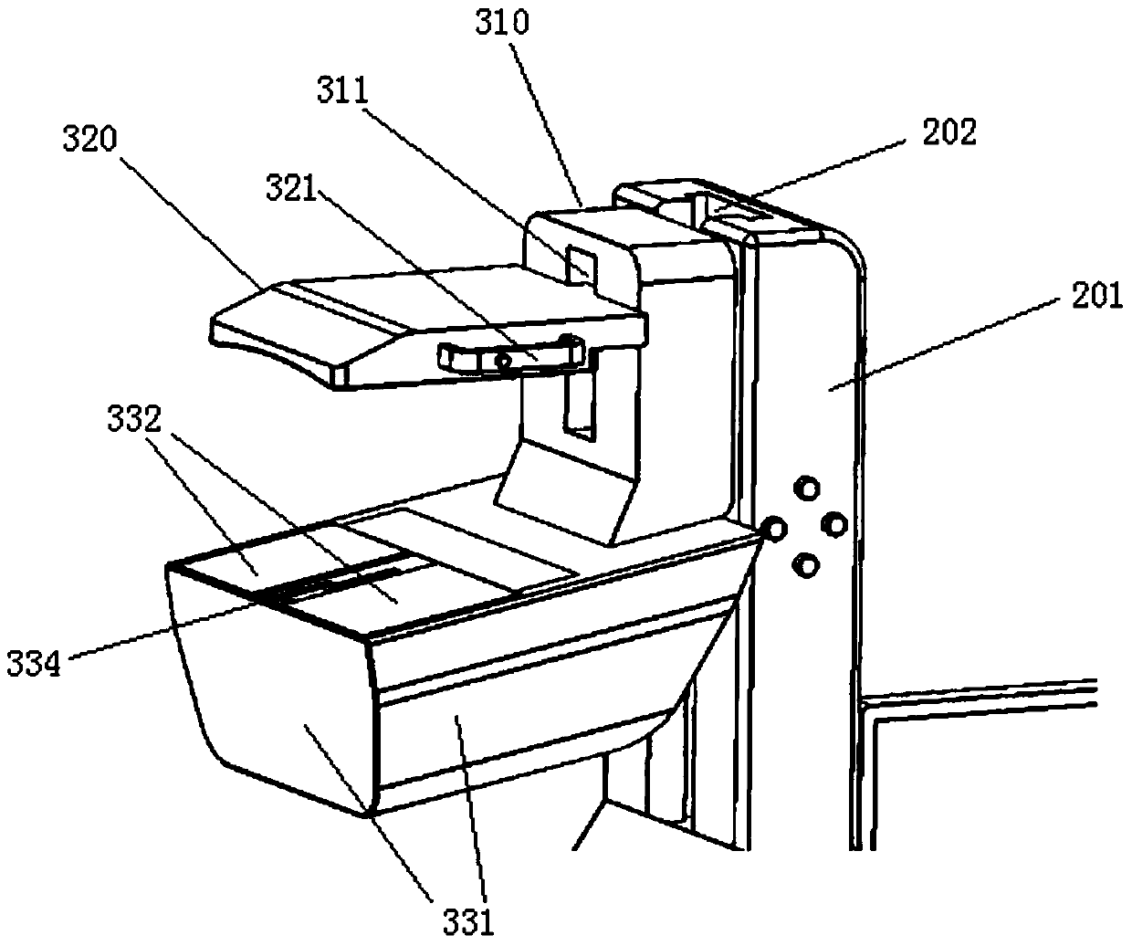 Breast volume ultrasound imaging device and method