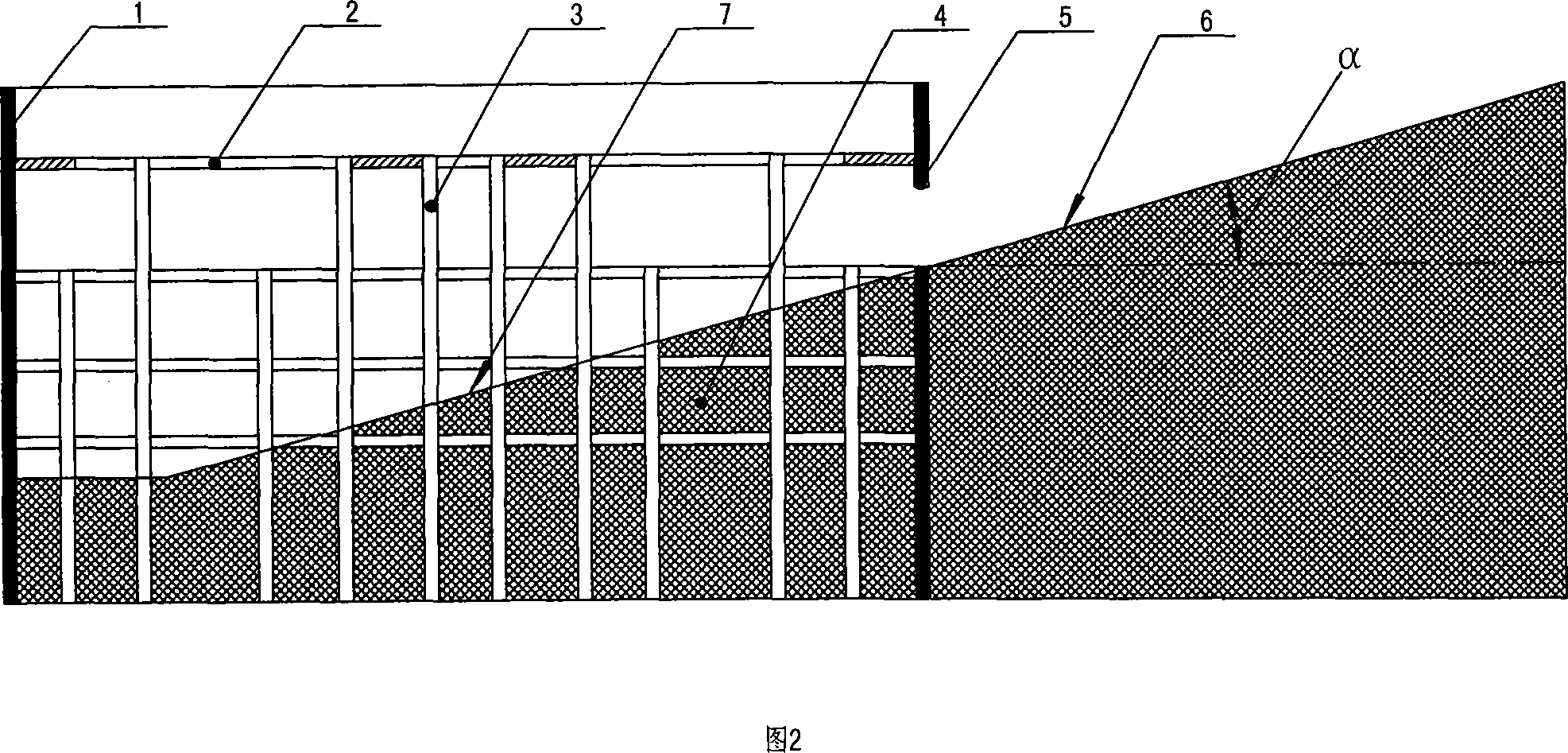 Deep foundation pits rampway structure