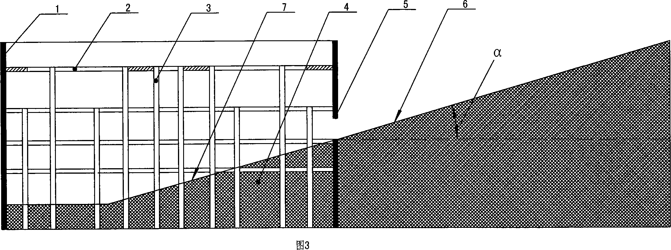 Deep foundation pits rampway structure