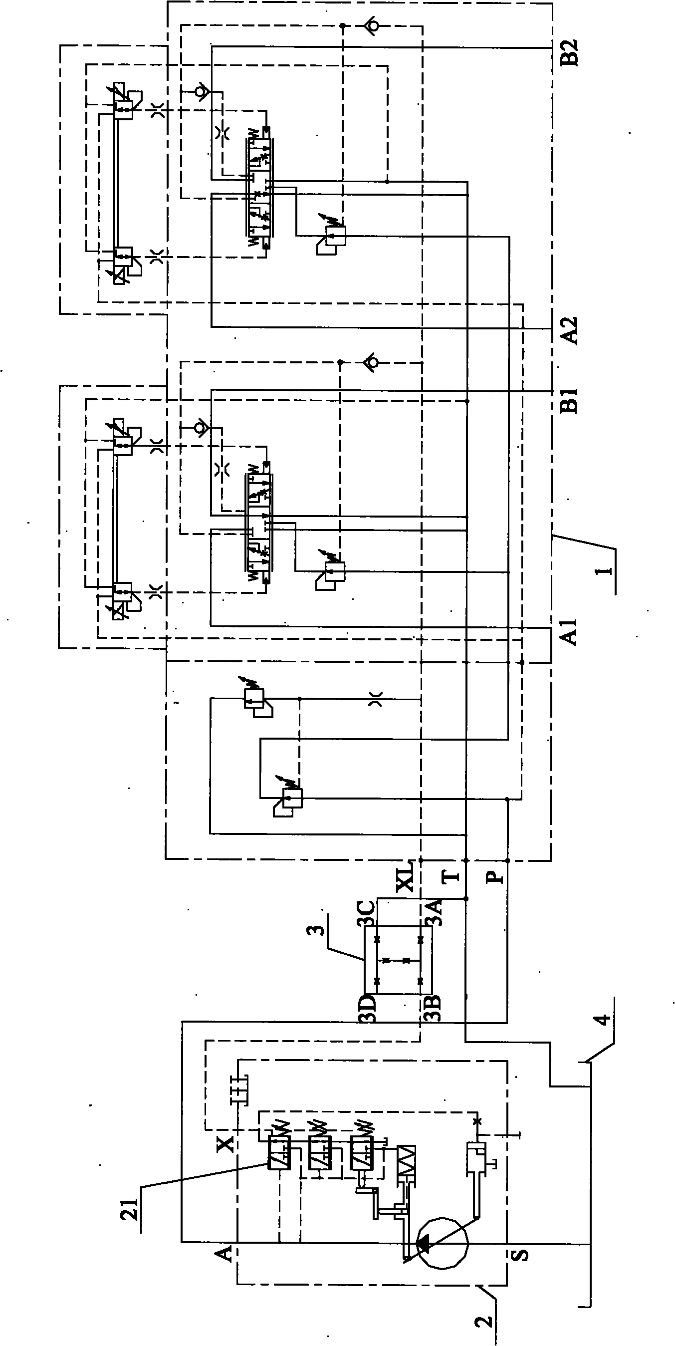 Crane and its load sensitive hydraulic control system