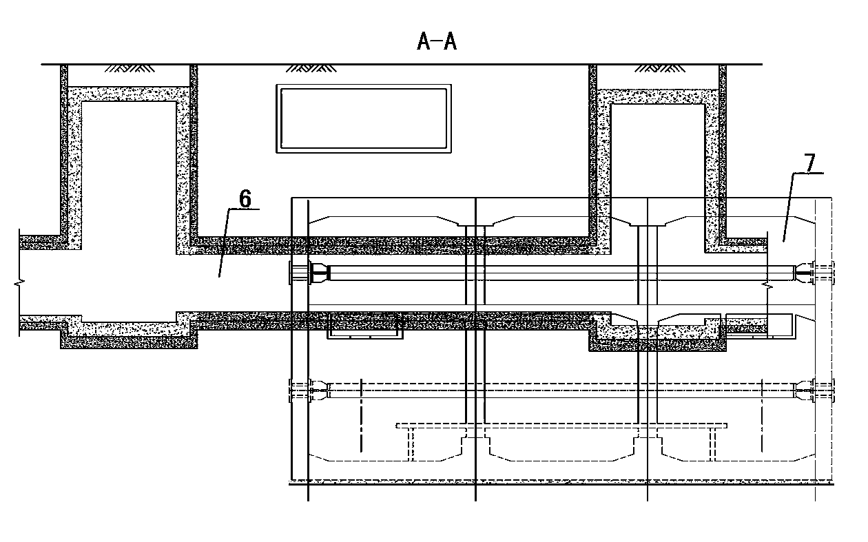 Bearing platform for heating pipe channels to stride reserved subway station and construction method thereof