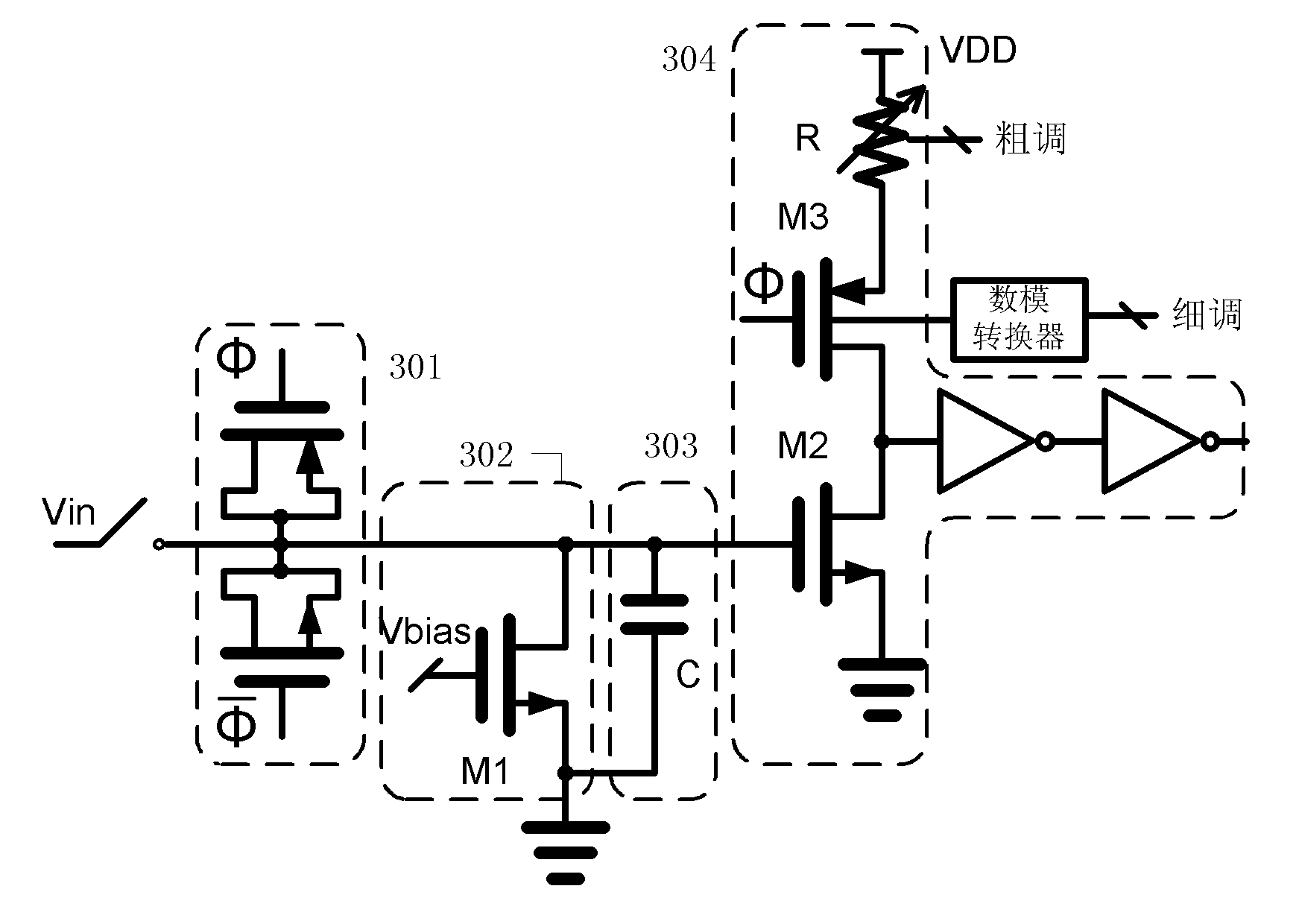 Threshold value offset calibration method applied to time domain comparator