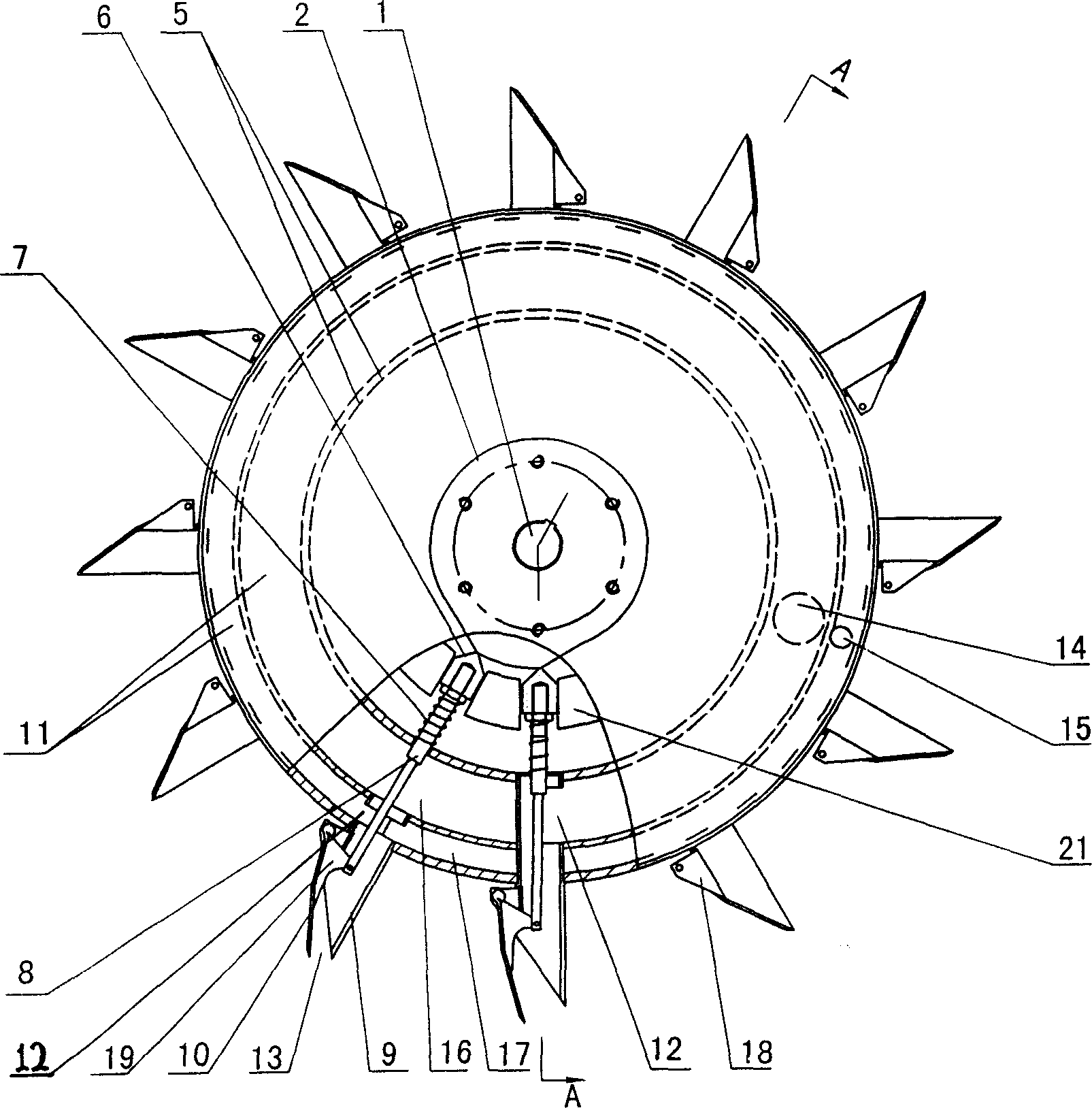 Steering wheel type dibbler for separately hole sowing fertilizer