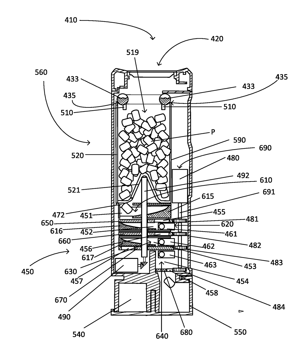 Secure Controlled Substance Pill Dispensing Device