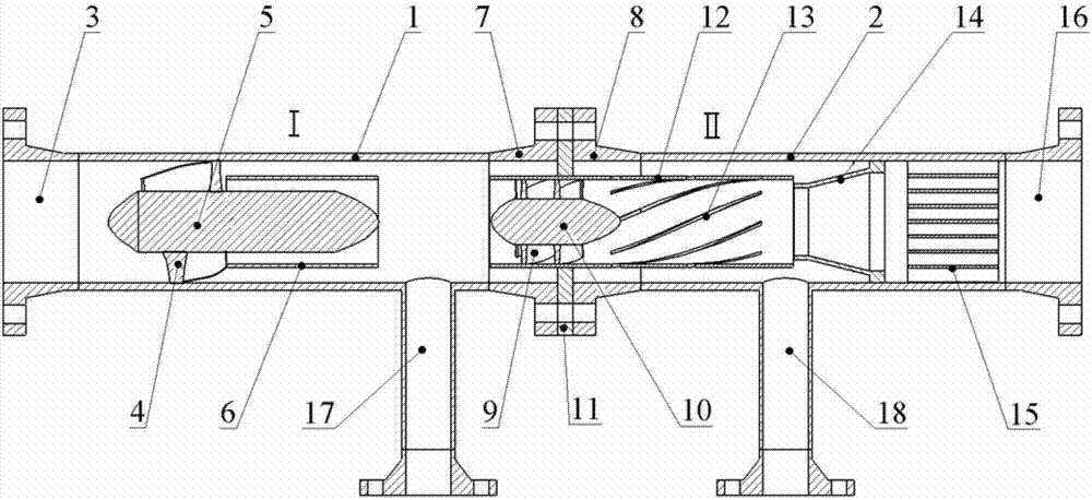 Two-stage pipeline type gas-liquid cyclone separator