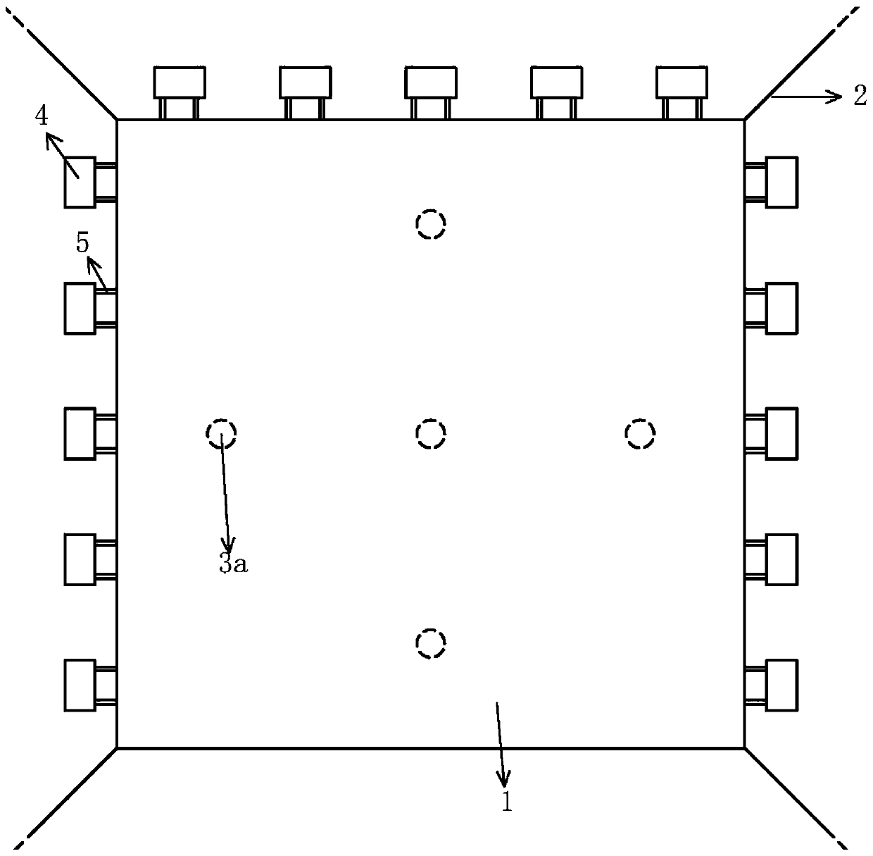 Integrated structure system of ultra-large floating platform and wave energy device based on hybrid mooring