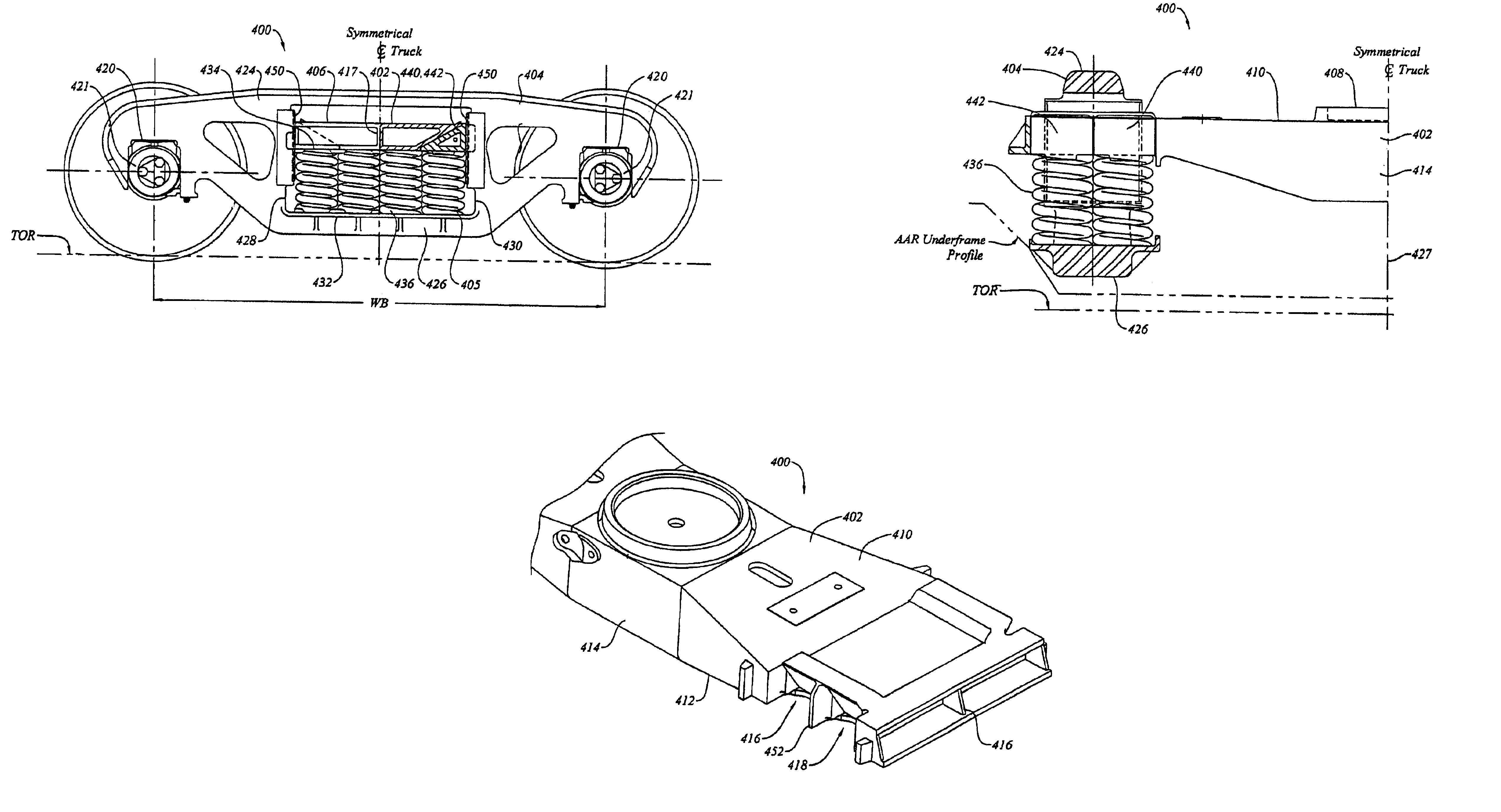 Rail road freight car with resilient suspension