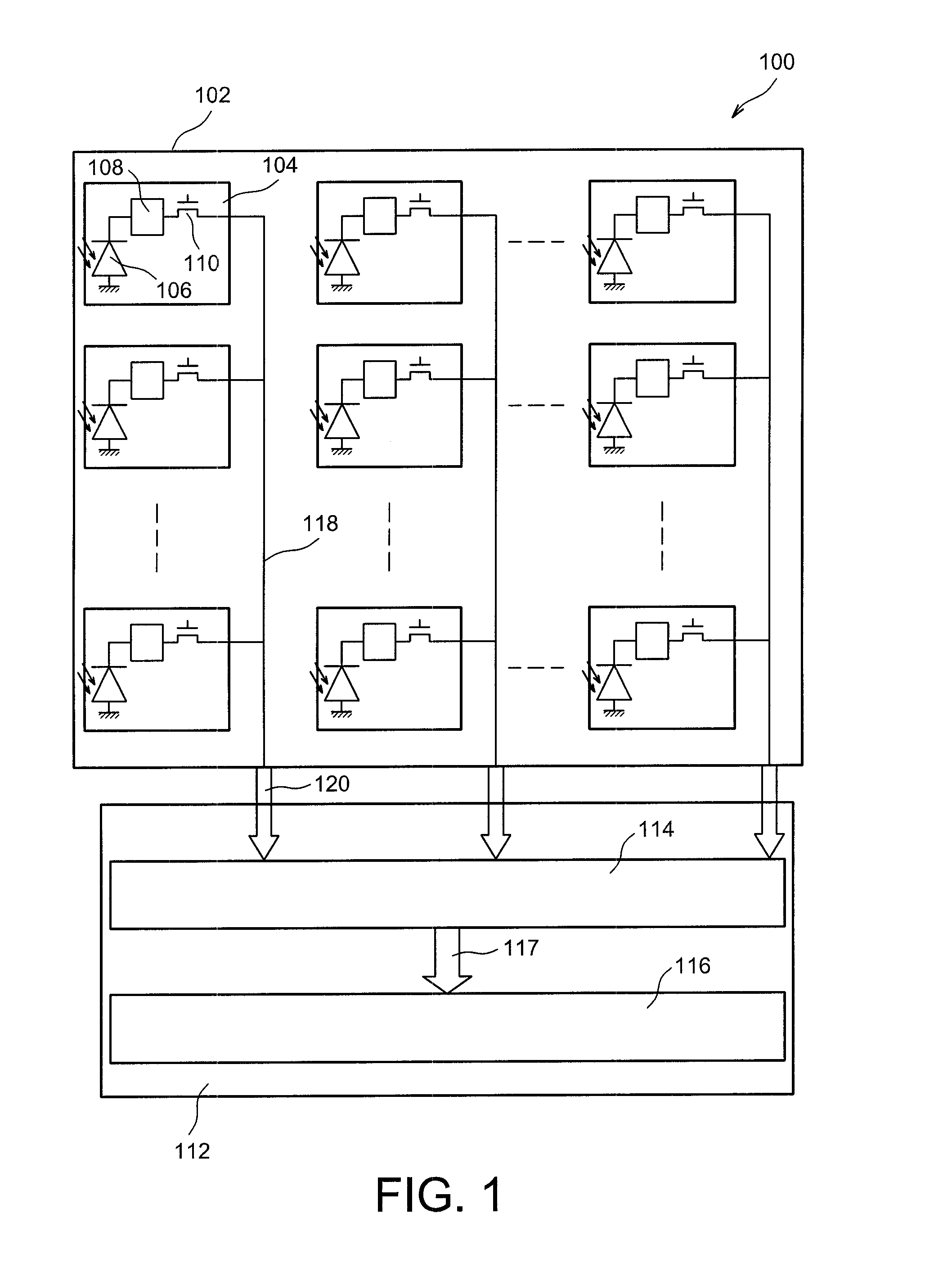 CMOS imaging device with three-dimensional architecture