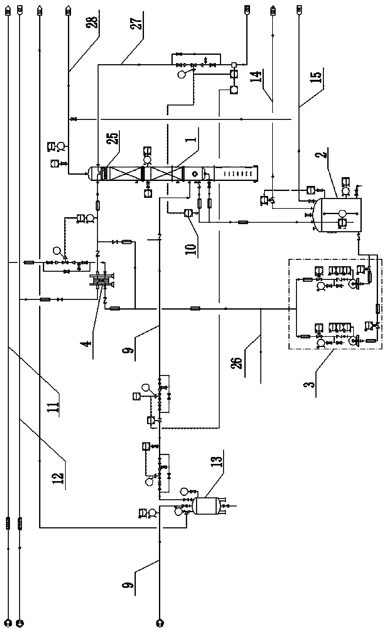 System and technology for producing sodium hypochlorite by tower-type continuous method