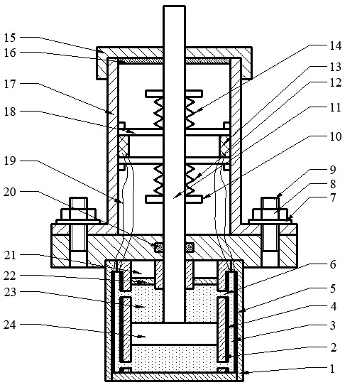 Bidirectional piezoelectric ceramic and electrorheological fluid self-coupling damper