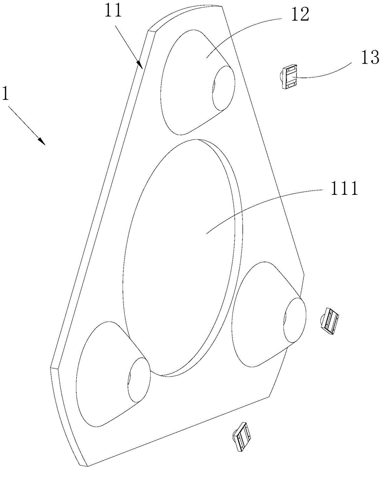 LED (Light Emitting Diode) light supplement lens structure for monitoring camera shooting