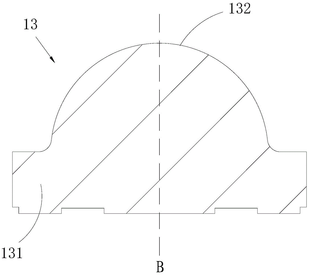 LED (Light Emitting Diode) light supplement lens structure for monitoring camera shooting