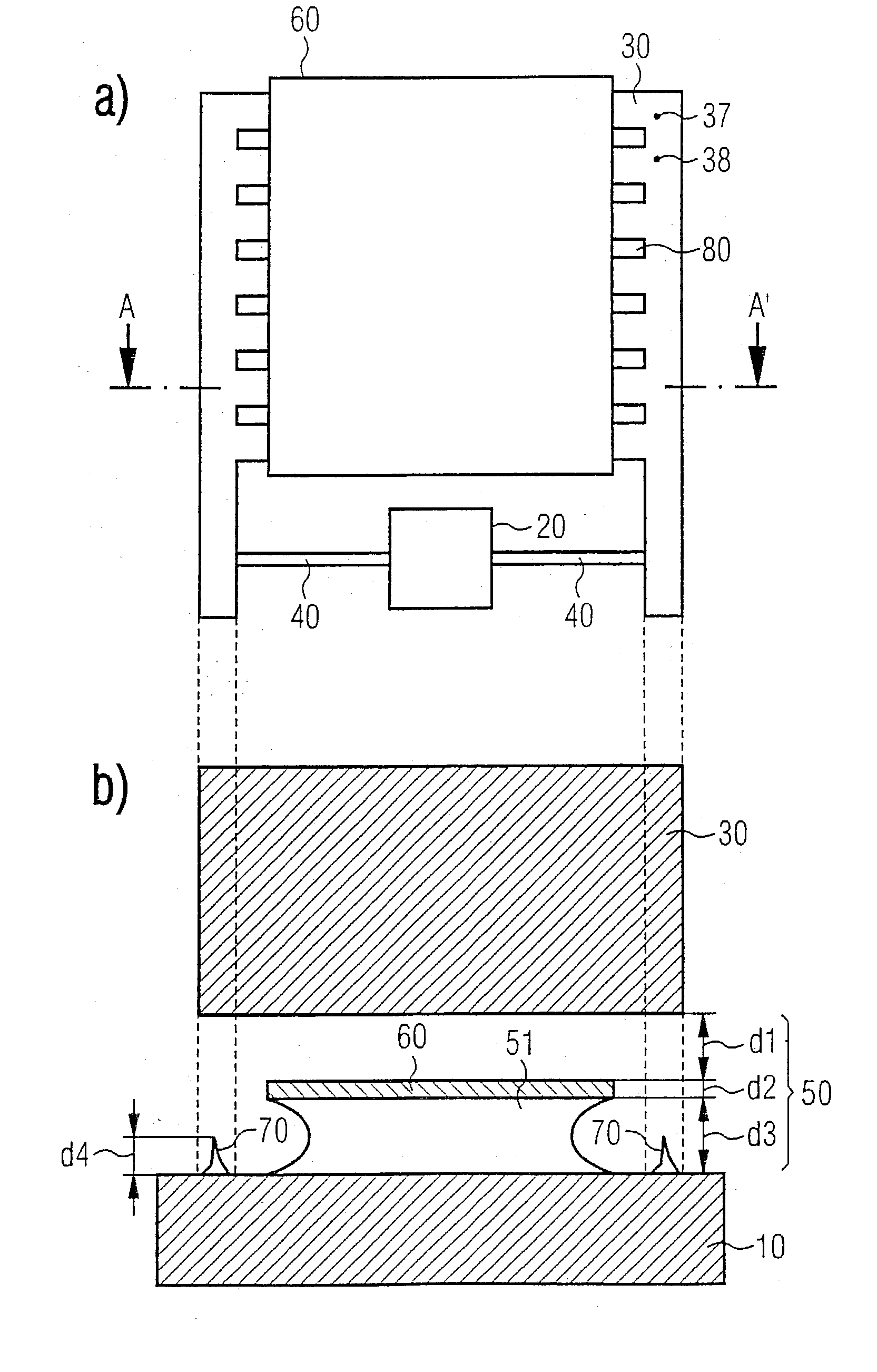 Micromechanical structure, in particular for an acceleration sensor or yaw rate sensor and a corresponding method for producing the same