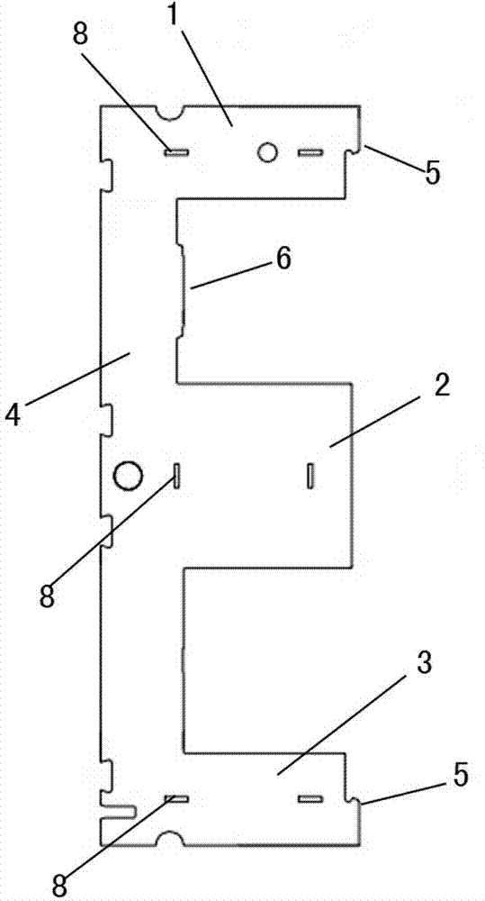 Structure and continuous stamping and automatic overlapping and assembling method of silicon steel sheets of transformer iron core of welding machine