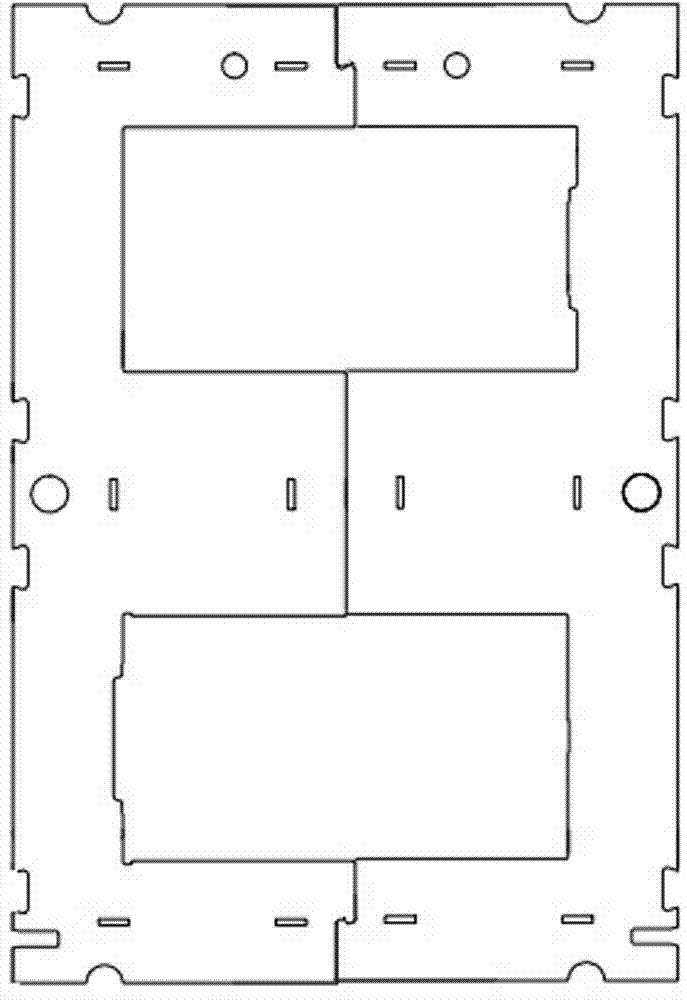 Structure and continuous stamping and automatic overlapping and assembling method of silicon steel sheets of transformer iron core of welding machine