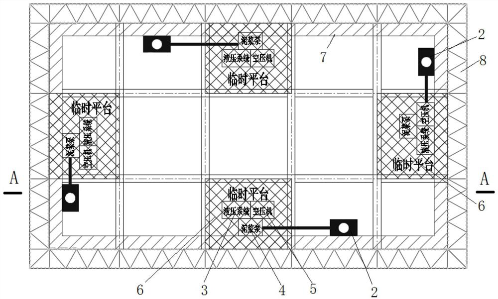 Auxiliary equipment for overall sinking of open caisson and cofferdam structures and construction method