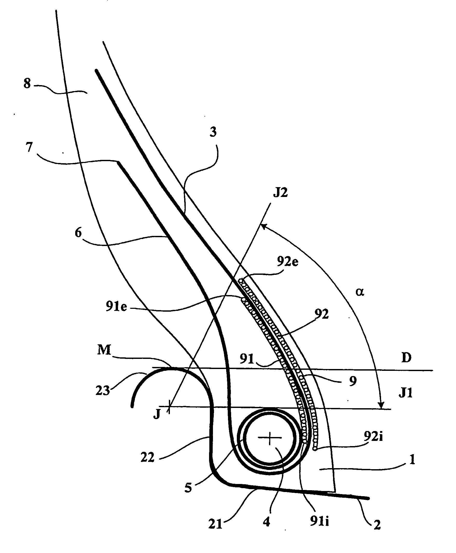 Tire bead reinforcement comprising discontinuous reinforcing elements