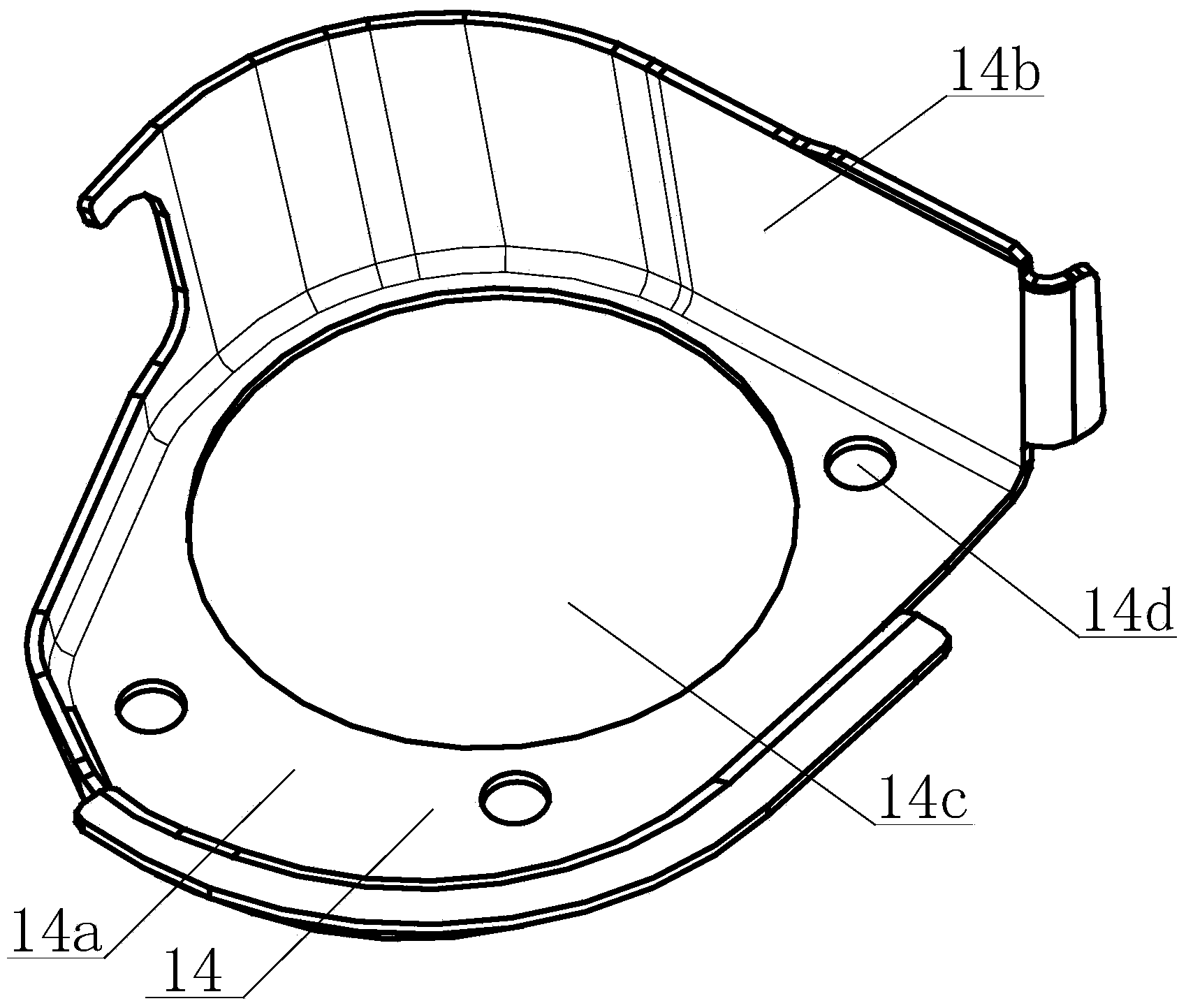 Punching die of rear suspension installation bracket