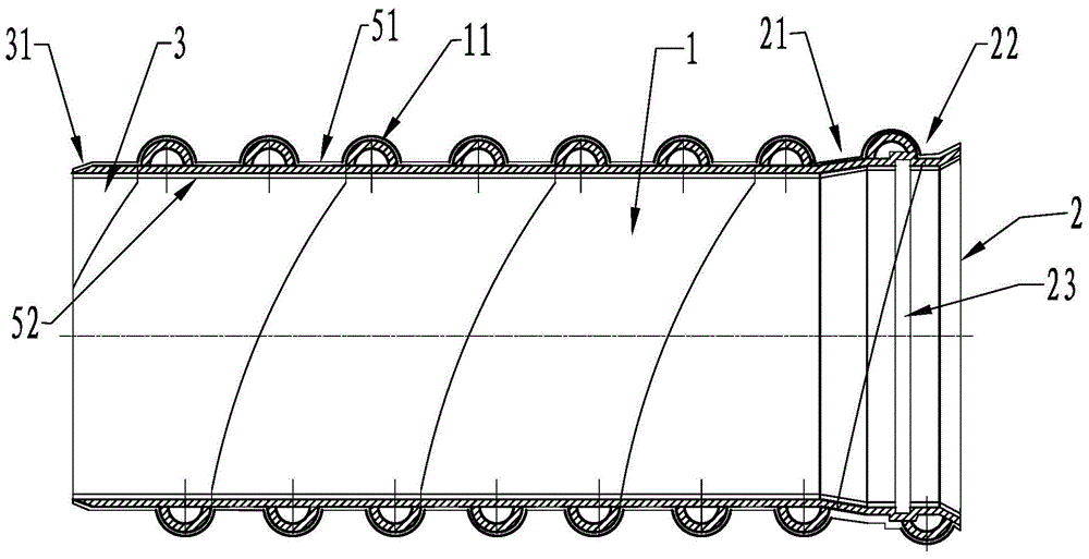 A kind of anti-corrosion steel rib reinforced spiral steel pipe and its manufacturing method