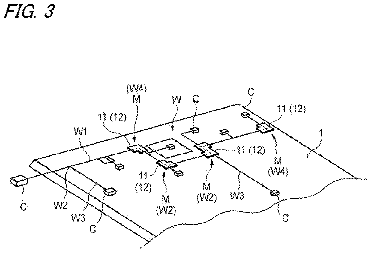 Wiring structure of wire harness and wire harness