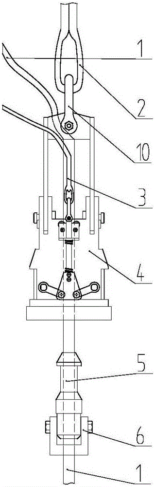 Fast hook device for ROV suspension