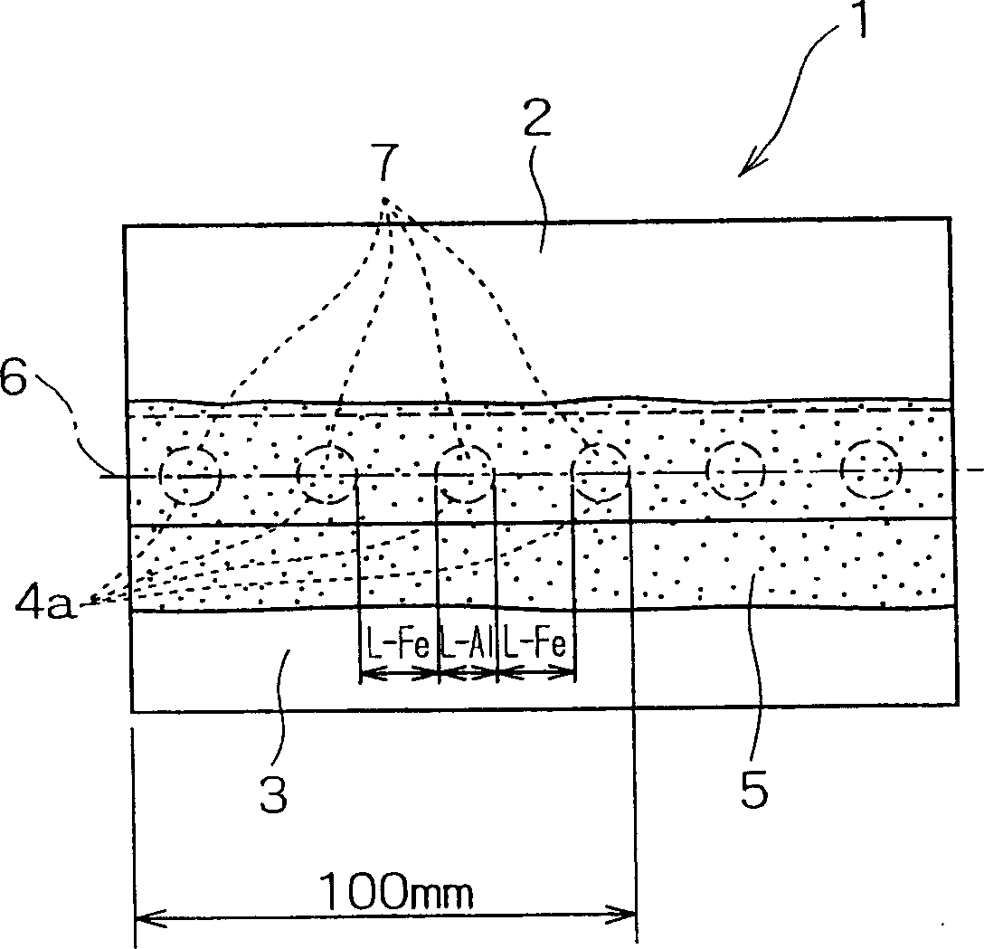 Dissimilar material weld joint formed by joining iron type material and aluminum type material, and weld joining method