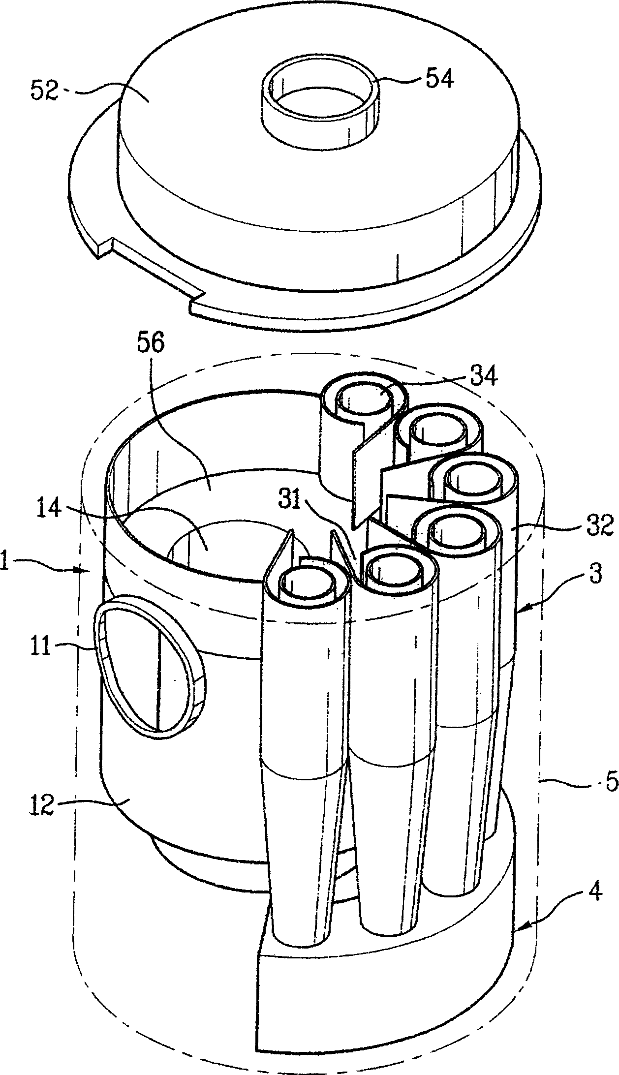 Multiple cyclonic dust collector