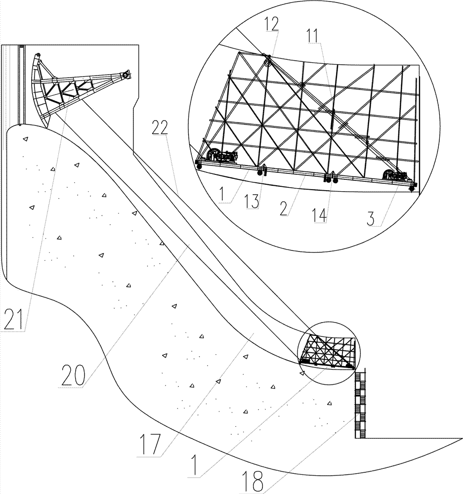 A maintenance platform for a flood discharge channel of a hydropower station and its erection method