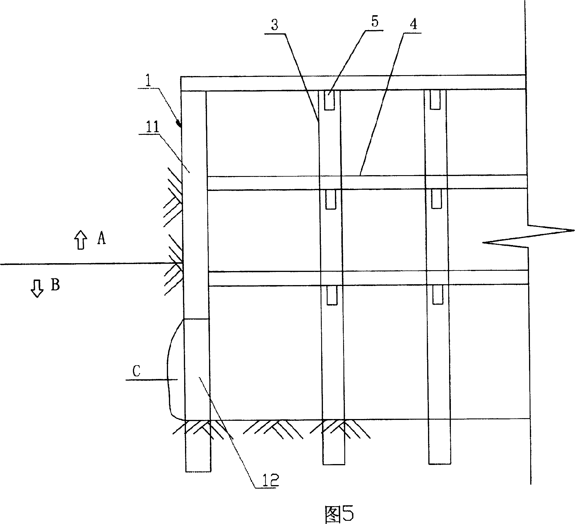 Column supported underground continuous wall