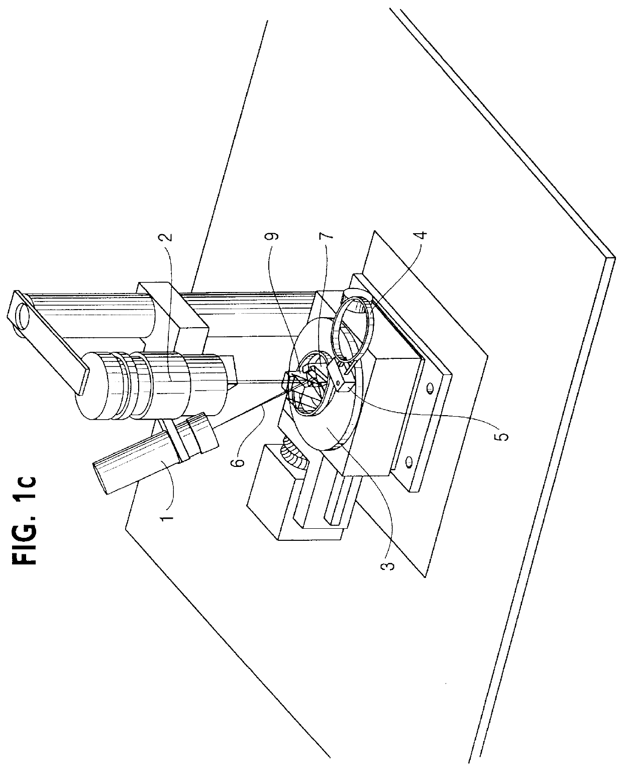 Measuring device and method for contactless determining of the 3-dimensional form of a peripheral groove in a spectacle frame