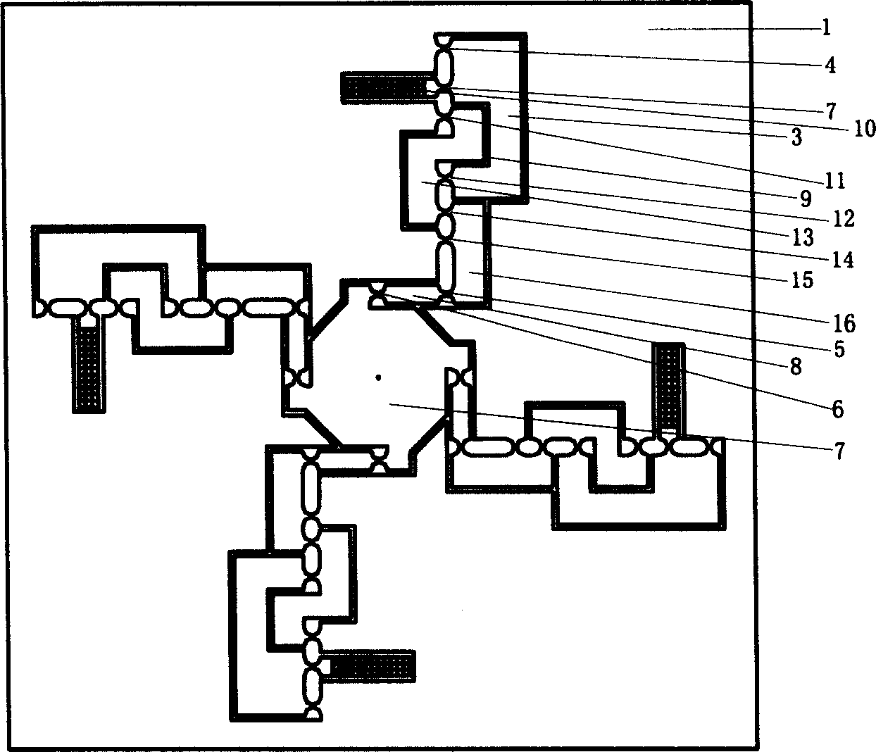 One-piece complaisant precision positioning platform in three degrees of freedom and parallel redundancy degree in single layer