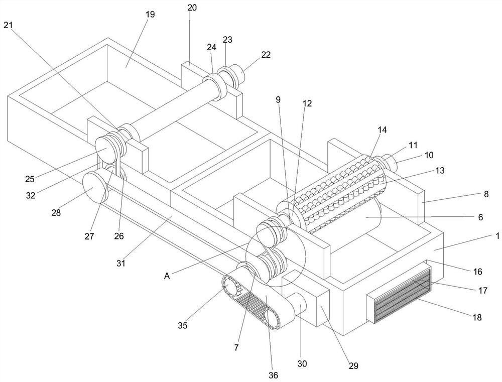 One-bath desizing and dyeing device for polyester fabric containing sizing agent