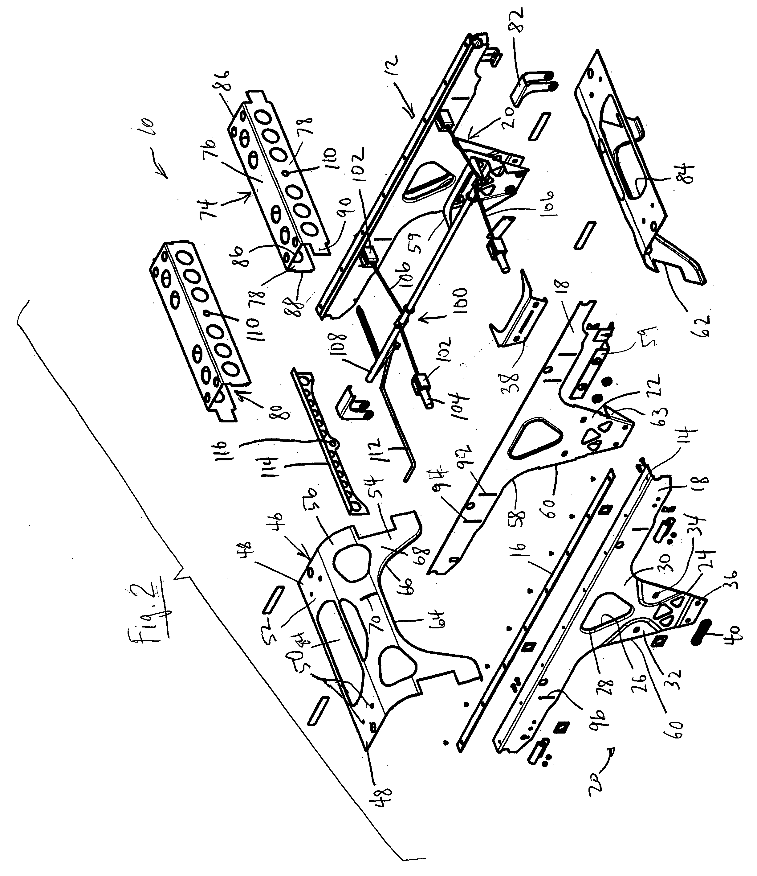 Lightweight reinforced tractor-trailer slider