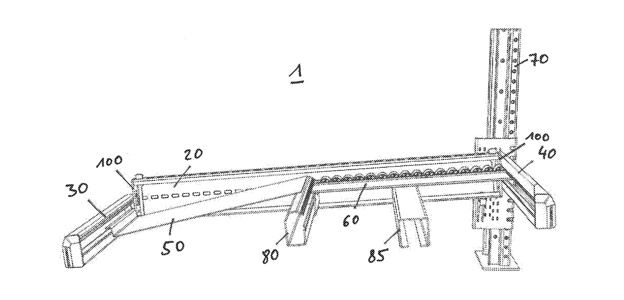 Mounting device and carton flow bed