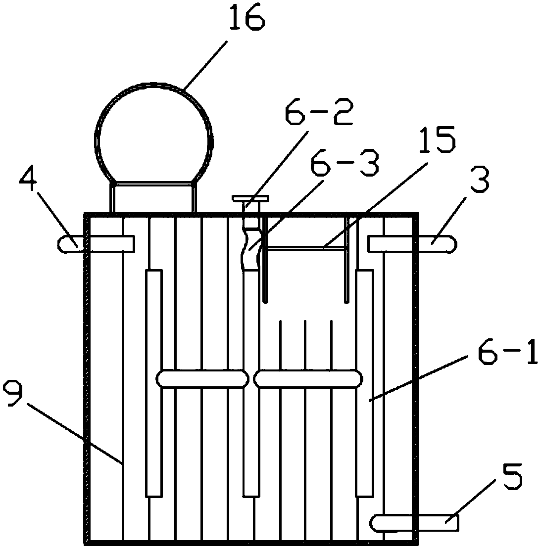 A vertical container type intermittent activated sludge process sewage treatment device