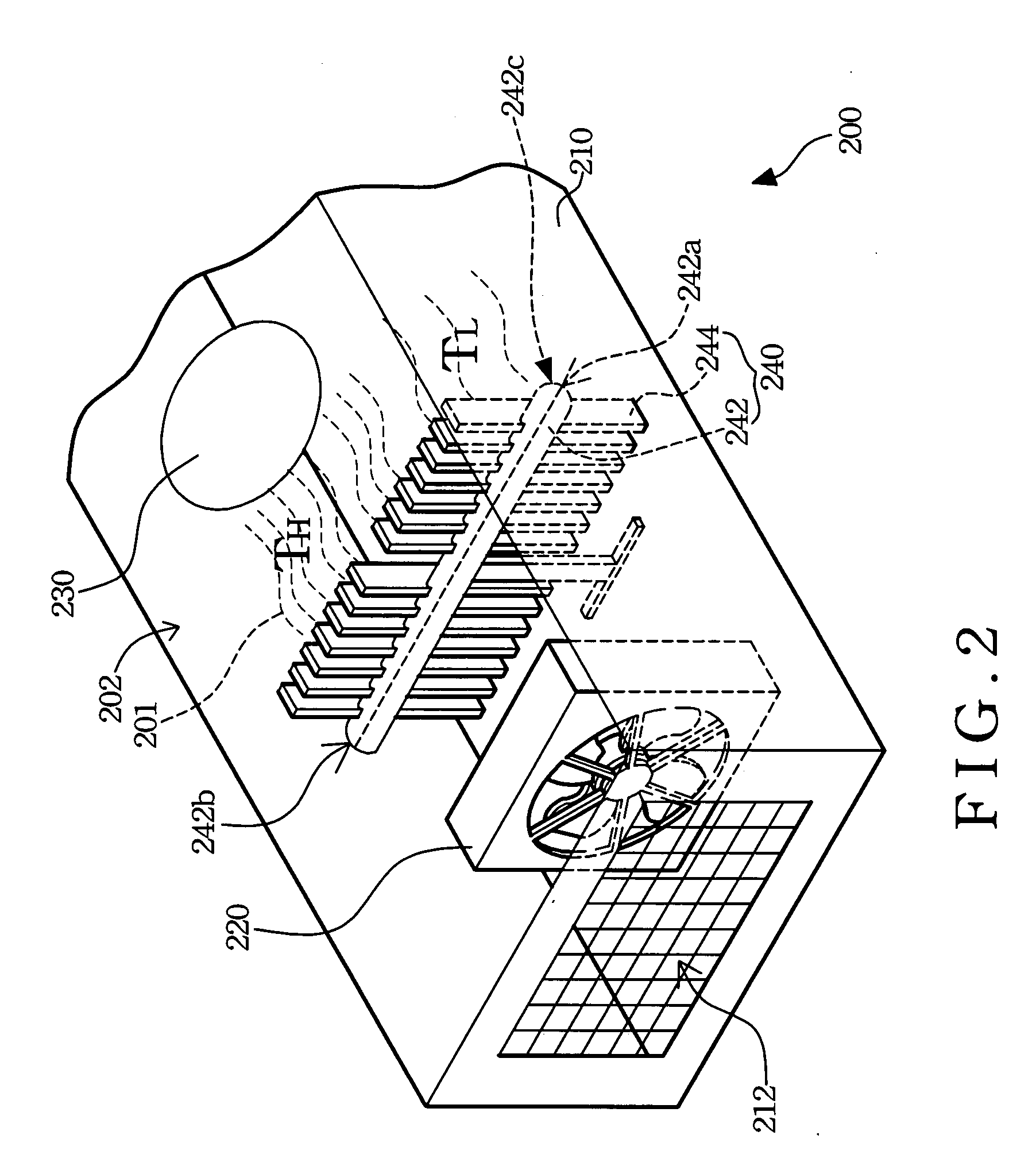 Projector with an equalizing temperature module