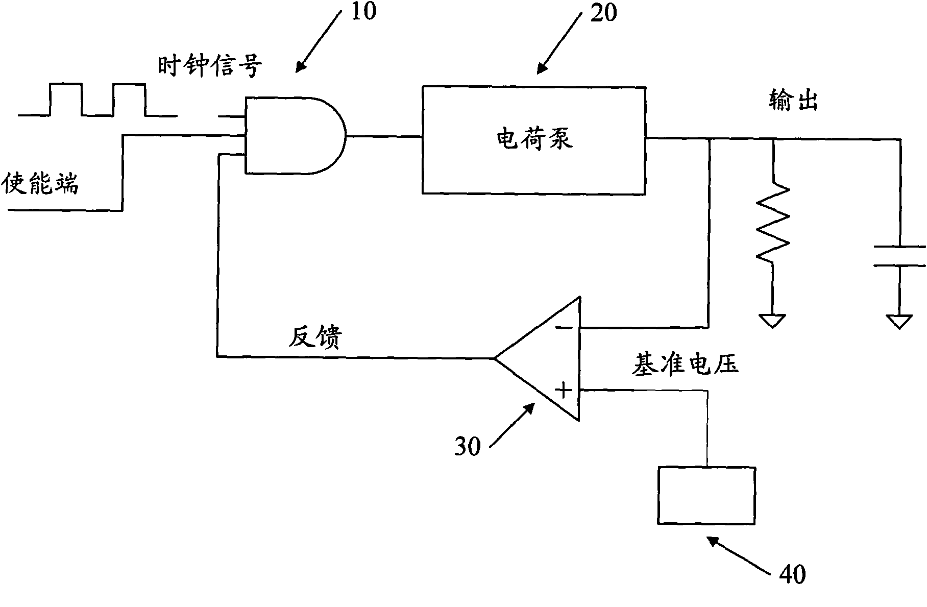 Charge pump output voltage regulation circuit