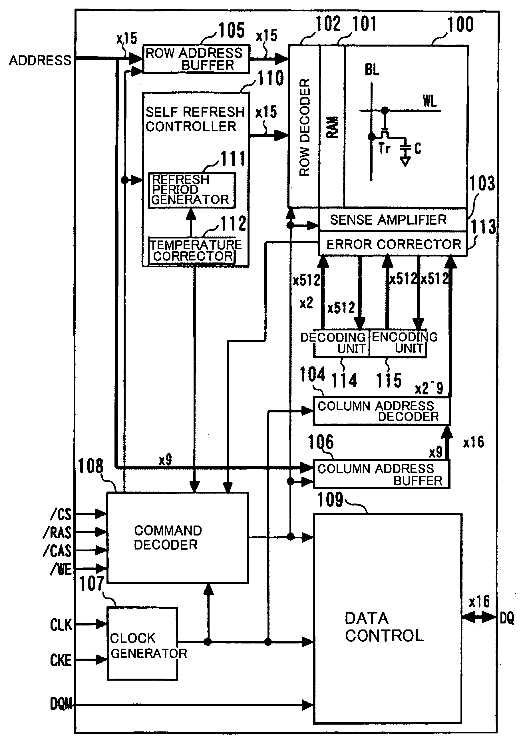 Semiconductor storage device and refresh control method therefor